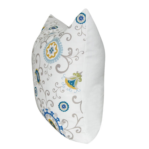 21" x 21" Blue Floral Decorative Pillow P0069-2121P