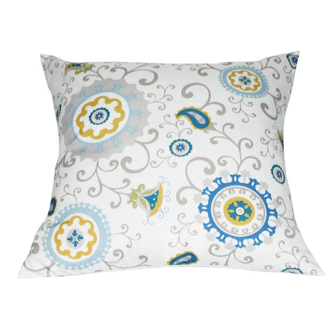 21" x 21" Blue Floral Decorative Pillow P0069-2121P