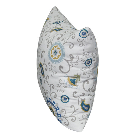 21" x 21" Blue Floral Decorative Pillow P0069A-2121P