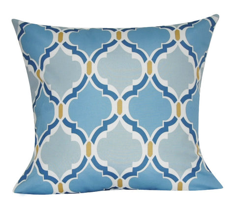 21" x 21" Blue Damask Decorative Pillow P0087-2121P