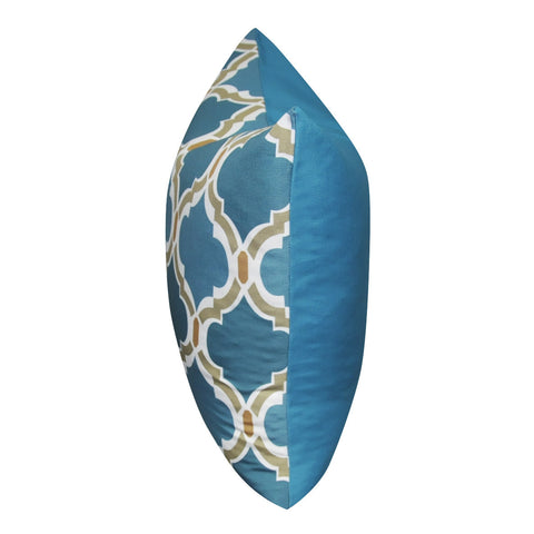21" x 21" Teal Damask Decorative Pillow P0088-2121P