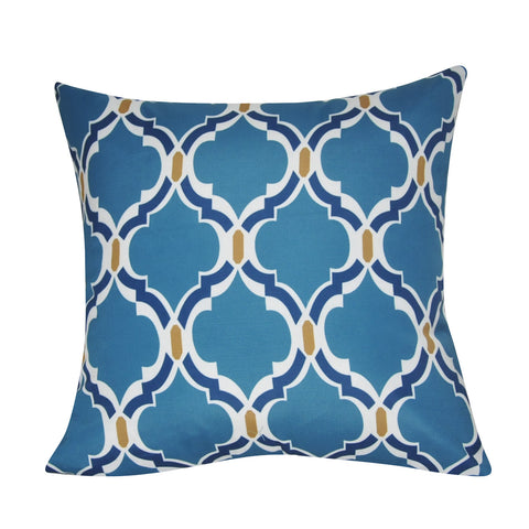 21" x 21" Dark Blue Damask Decorative Pillow P0091A-2121P