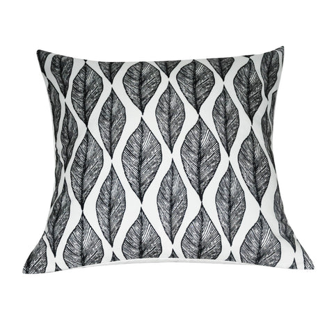21" x 21" Black Leaf Decorative Pillow P0101A-2121P