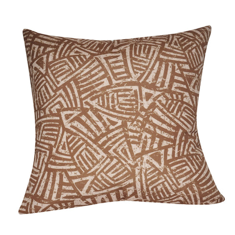 21" x 21" Brown Aztec Decorative Pillow P0132-2121P
