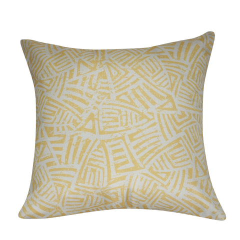 21" x 21" Yellow Aztec Decorative Pillow P0134-2121P
