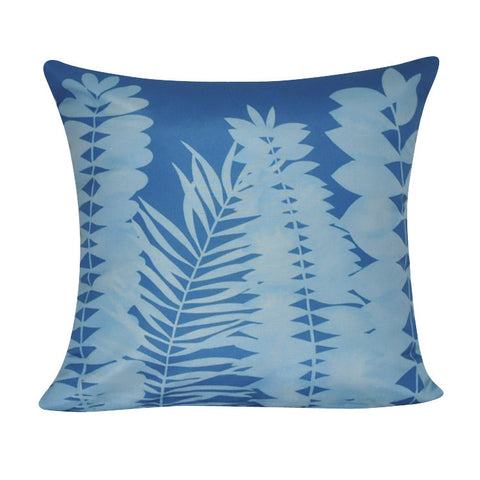 21" x 21" Dark Blue Leaf Decorative Pillow P0159-2121P
