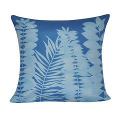 21" x 21" Dark Blue Leaf Decorative Pillow P0159-2121P