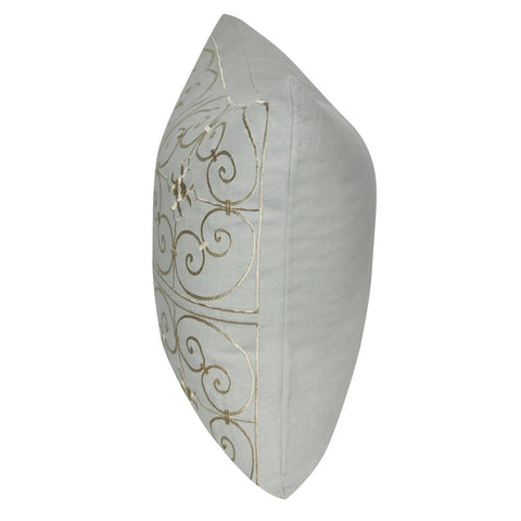 21" x 21" Taupe Floral Decorative Pillow P0168-2121P