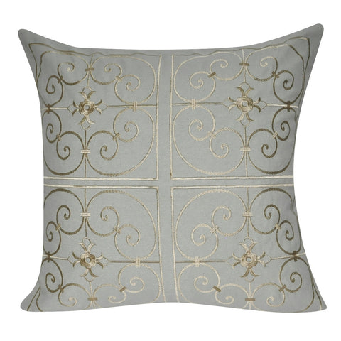 21" x 21" Taupe Floral Decorative Pillow P0168-2121P