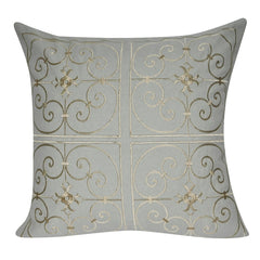 21" x 21" Taupe Floral Decorative Pillow P0168-2121P