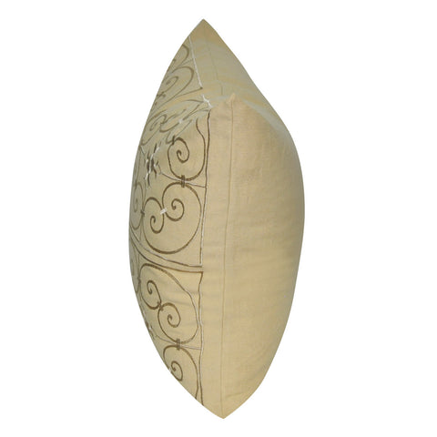 21" x 21" Beige  Floral Decorative Pillow P0169-2121P