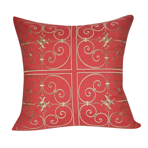 21" x 21" Coral Floral Decorative Pillow P0170-2121P