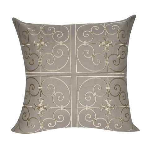 21" x 21" Dark Tan Floral Decorative Pillow P0171-2121P