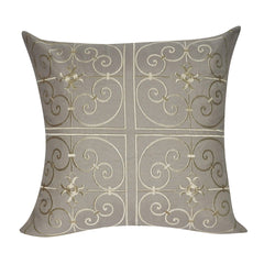 21" x 21" Dark Tan Floral Decorative Pillow P0171-2121P