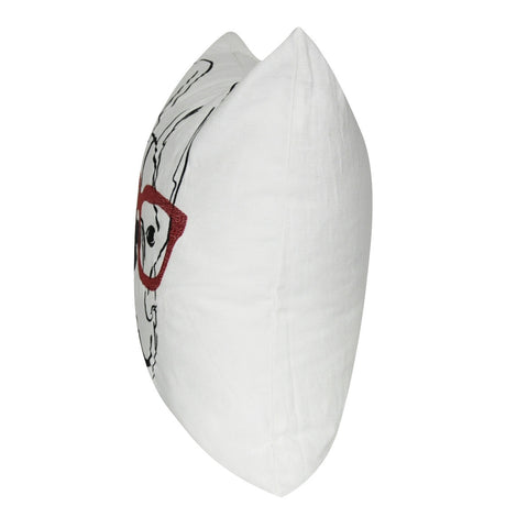 21" x 21" White French Bulldog Decorative Pillow P0177-2121P