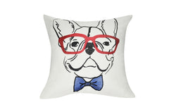 21" x 21" Cream French Bulldog Decorative Pillow P0178-2121P
