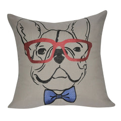 21" x 21" Dark Tan French Bulldog Decorative Pillow P0179-2121P