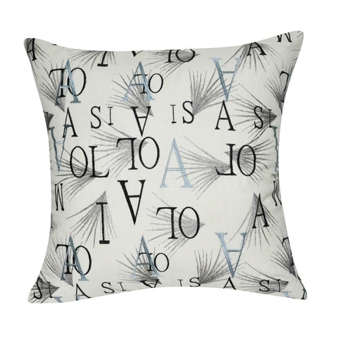 21" x 21" White Letter Decorative Pillow P0181-2121P