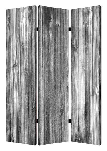 Distressed Wood Canvas Screen