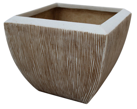 Square Flower Pot Ribbed finish Set of 3