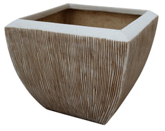 Square Flower Pot Ribbed finish Set of 3