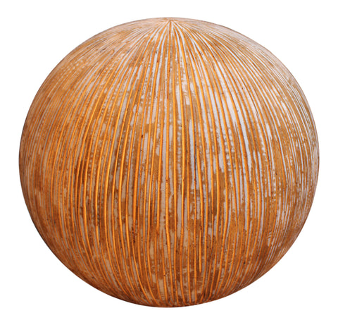 Sandstone Ribbed Finish Ball with Light
