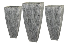 Sandtone Ribbed Long Square Planter Set of 3