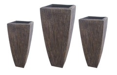 Sandtone Ribbed Long Square Planter Set of 3