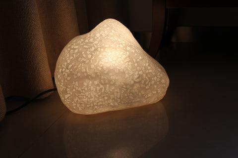 Sandstone Polished Ball With Outdoor Light W/Glass Pieces