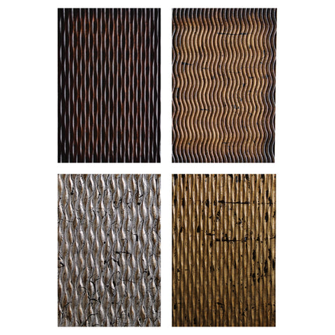 Metallic Ridge Wall Art 4 PC/Set