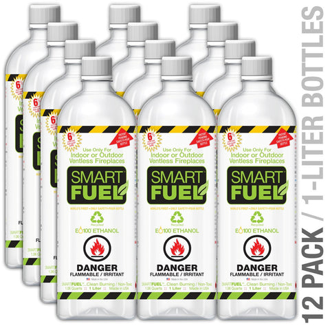 Liquid Bio-Ethanol Fuel for Fireplaces (12 and 6 Packs)