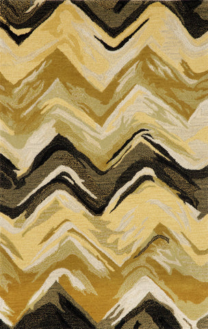 Trans Ocean Tivoli Collection 8107/39 CHEVRON YELLOW/GREY