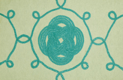 Trans Ocean Visions III Collection 4143/14 ORNAMENTAL KNOT AQUA
