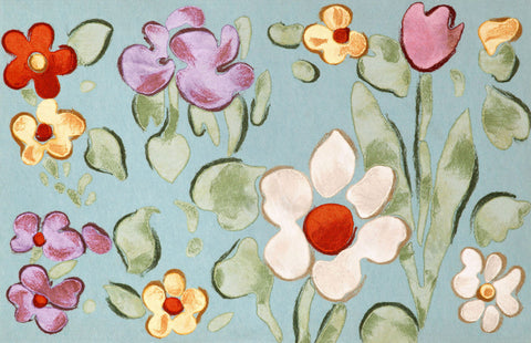Trans Ocean Visions IV Collection 3239/04 WATERCOLOR FLOWER AQUA