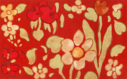 Trans Ocean Visions IV Collection 3239/24 WATERCOLOR FLOWER RED