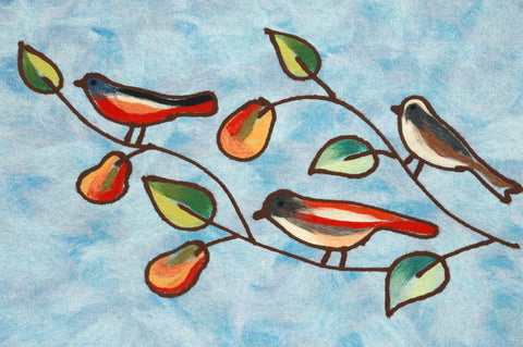 Trans Ocean Visions IV Collection 4119/03 SONG BIRDS BLUE